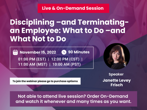 Disciplining – and Terminating